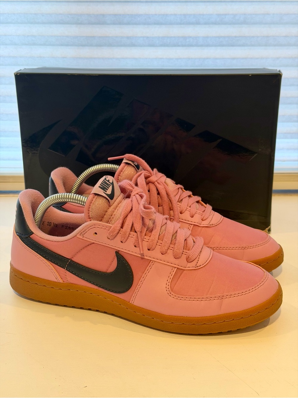 Nike Women’s Field General Pink Sneakers Gum Sole Elemental Pink Obsidian Swoosh